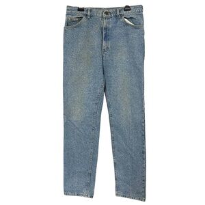Vintage 80s-90s Lee Riders Tapered Acid Wash Denim Jeans // 34x34